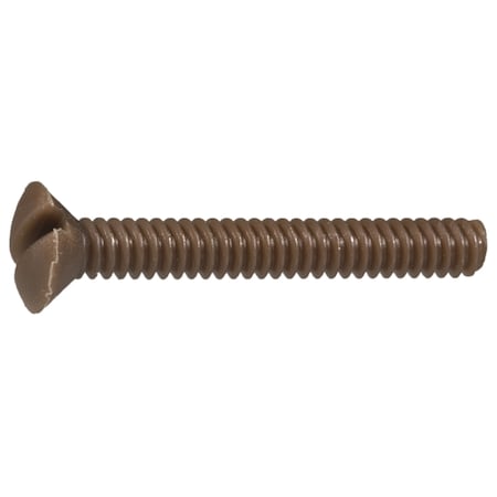 Midwest Fastener #6-32 x 1 in Slotted Oval Machine Screw, Plain Nylon, 15 PK 33298